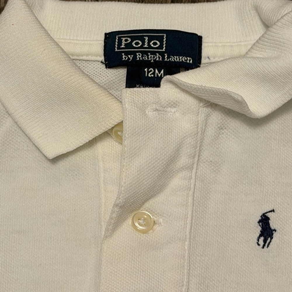 Infant Polo Ralph Lauren White Polo Size 12 months - Picture 3 of 4